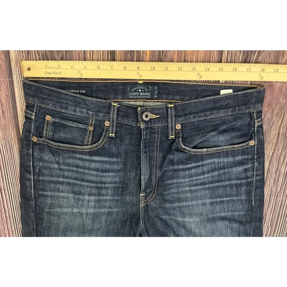 NWOT Lucky Brand 121 Slim Dark Jeans Mens Size 34x32 (Measures 36x32) Stretch